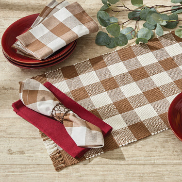 Wicklow Check Brown & Cream Table Runners 54